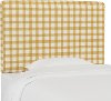 K-480TBFFLGNGBTCPOGA Gingham Buttercup Yellow Twin Upholstered Headboard