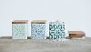 Assorted Square Stoneware Canister with Bamboo Lid