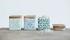 Clearance Assorted Square Stoneware Canister with Bamboo Lid