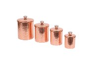 5 Inch Copper Hammered Steel Canister with Lid