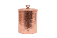5 Inch Copper Hammered Steel Canister with Lid-3