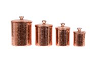 5 Inch Copper Hammered Steel Canister with Lid-4