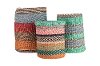 10 Inch Multi Color Hand Woven Abaca Basket