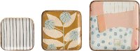 Modern Multi Color Square Trays - Set of 3