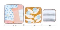 Modern Multi Color Square Trays - Set of 3-4