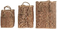 14 Inch Multi Color Seagrass Basket with Handles and Tassels