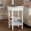 148-8181-RCW Farmhouse White Round End Table - Mitch