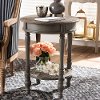 148-8185-RCW Farmhouse Brown Round End Table - Jaynie