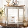 148-8187-RCW Country Cottage Farmhouse White and Natural Brown Sofa Table - Aster
