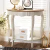 Country Cottage Farmhouse White and Natural Brown Sofa Table - Aster