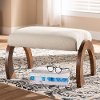148-8224-RCW Contemporary Light Beige Upholstered Ottoman with Brown Legs - Fleur