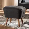 148-8227-RCW Mid Century Modern Dark Gray Upholstered Ottoman - Jeanie