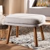 148-8230-RCW Mid Century Modern Gray Beige Upholstered Ottoman - Madelina