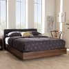 148-8251-RCW Mid-Century Dark Gray Upholstered Queen Platform Bed - Alyssa