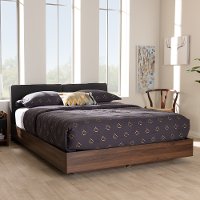 Modern Brown and Gray Queen Platform Bed - Alyssa