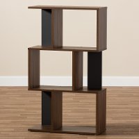 Modern Brown and Dark Gray Display Bookcase - Sheryl-2