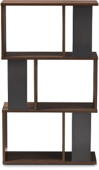 Modern Brown and Dark Gray Display Bookcase - Sheryl-6
