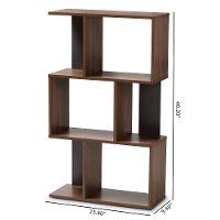 Modern Brown and Dark Gray Display Bookcase - Sheryl-7