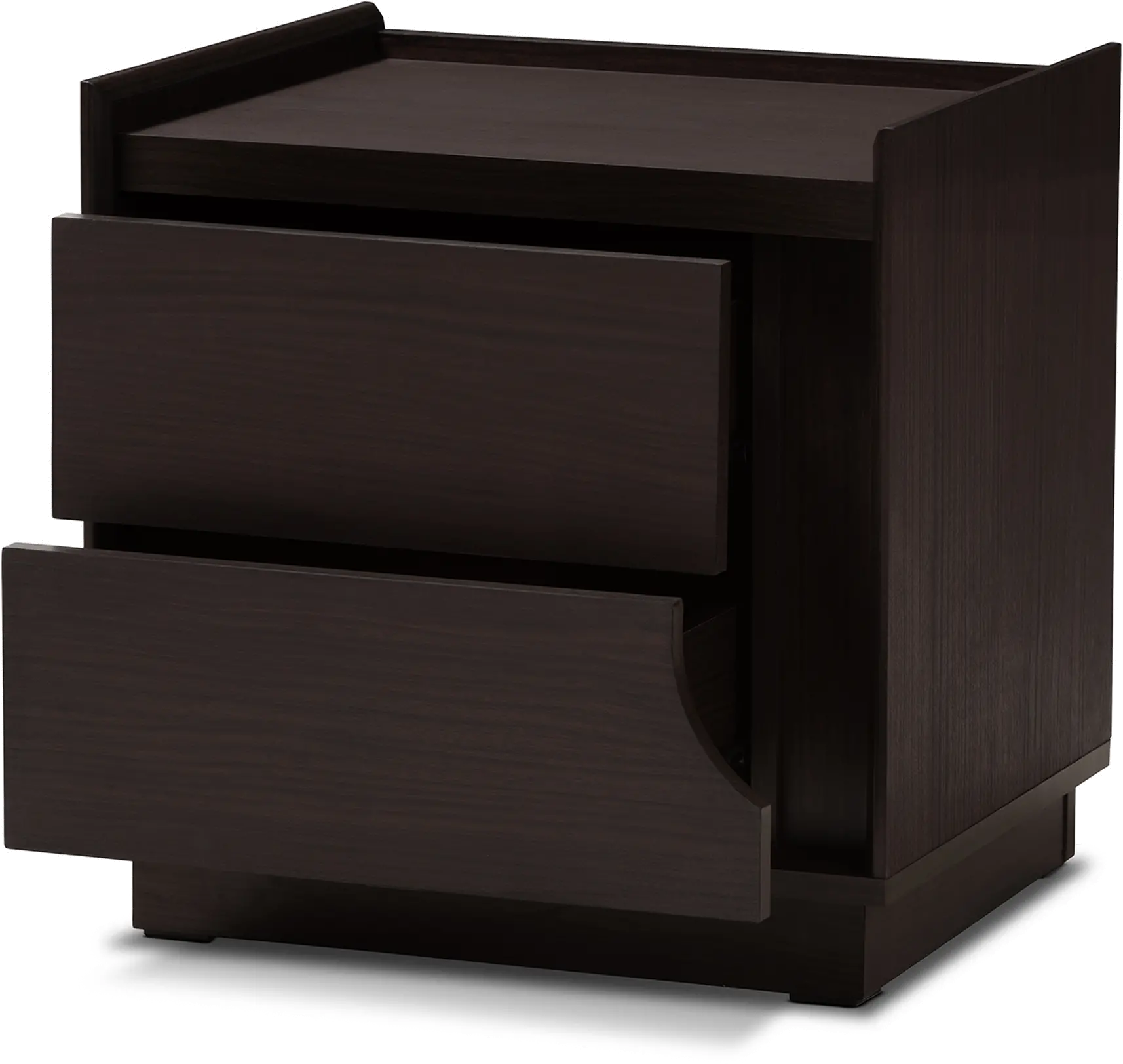Modern Brown 2 Drawer Nightstand - Justin-4