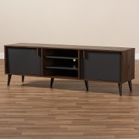 Modern Brown and Dark Grey Finished Mid-Century TV Stand - Abilene-2