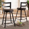 149-8964-RCW Industrial Gray Upholstered Counter Height Stool (Set of 2) - Joelle