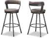 149-8968-RCW Delbert Gray Swivel Bar Stools - Set of 2