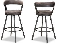 149-8968-RCW Industrial Gray Upholstered Swivel Bar Stool (Set of 2) - Delbert-5