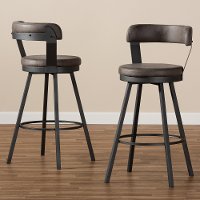 149-8968-RCW Industrial Gray Upholstered Swivel Bar Stool (Set of 2) - Delbert-7