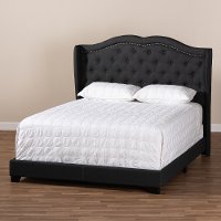 Contemporary Charcoal Gray Upholstered Full Bed - Lainey-2