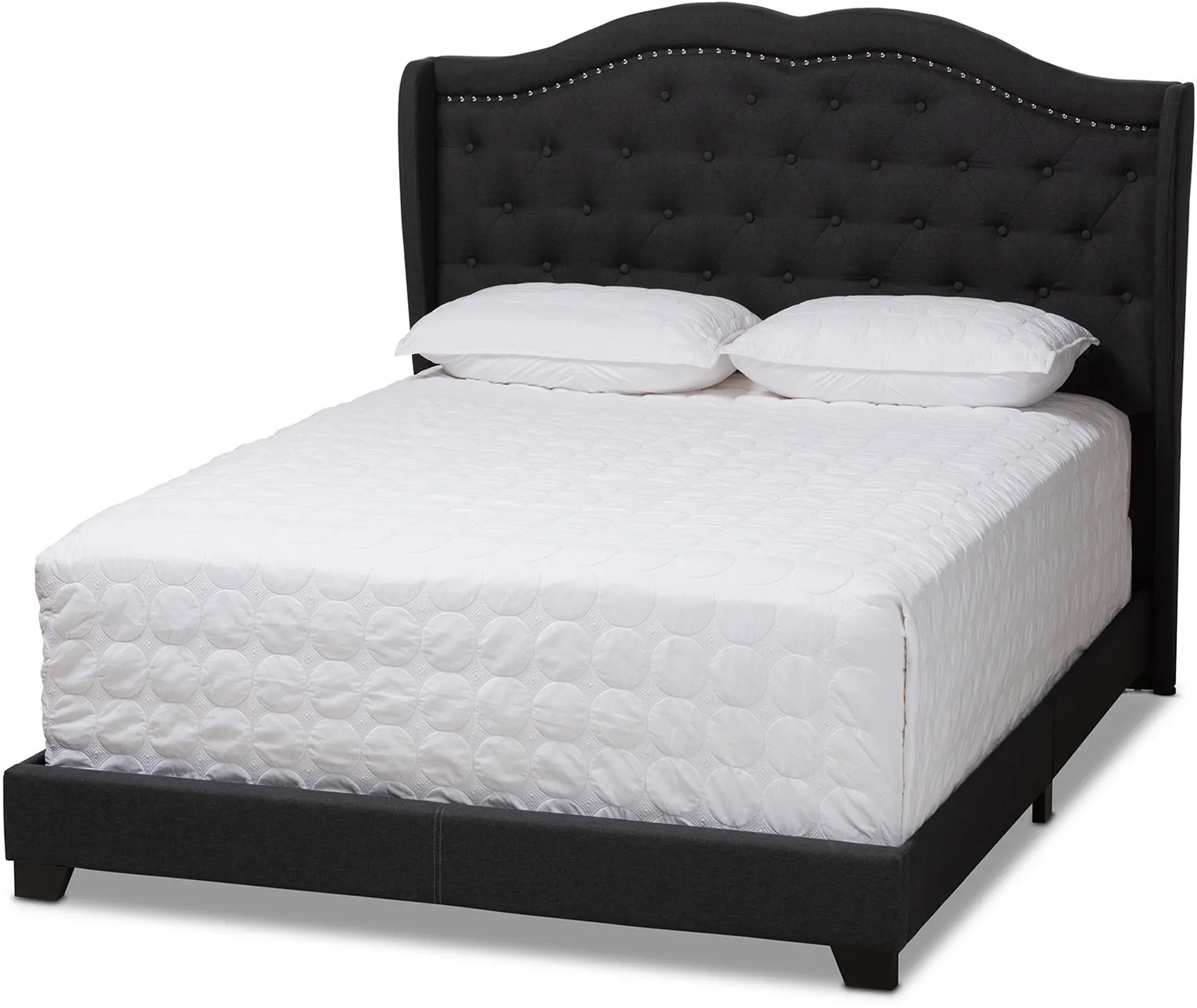 Contemporary Charcoal Gray Upholstered Full Bed - Lainey-5