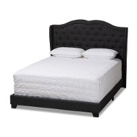 Contemporary Charcoal Gray Upholstered Full Bed - Lainey-5