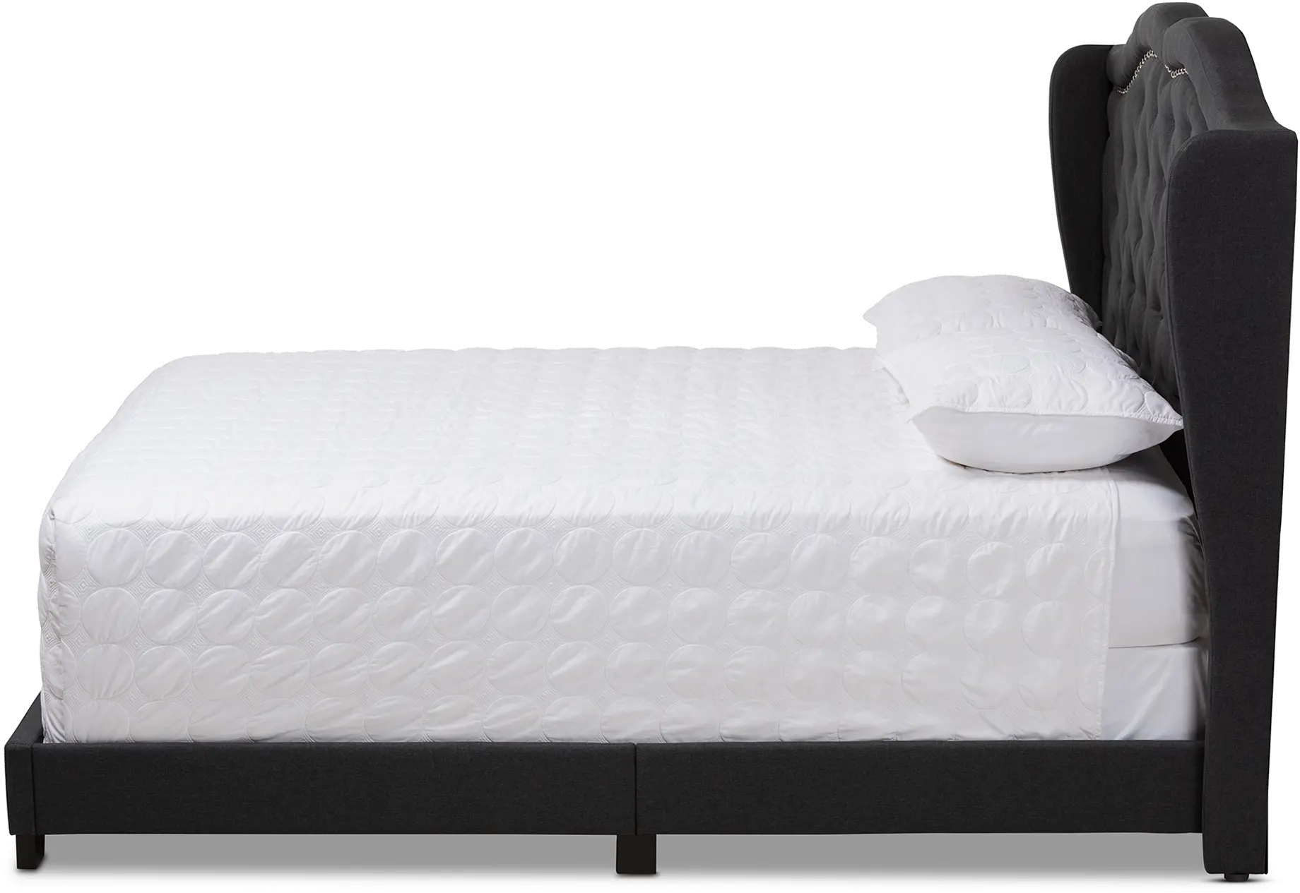 Contemporary Charcoal Gray Upholstered Full Bed - Lainey-6