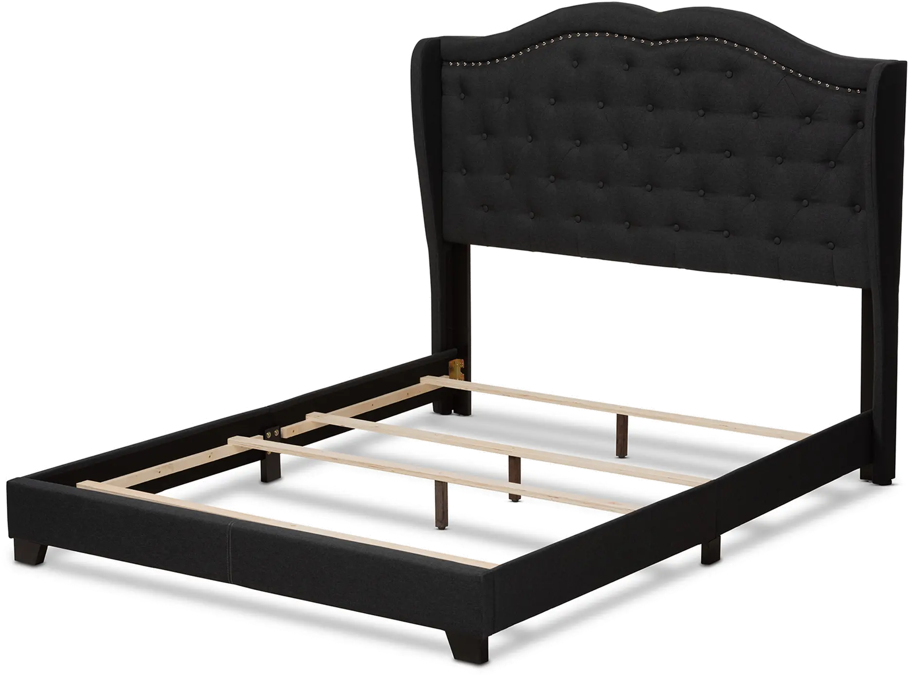 Contemporary Charcoal Gray Upholstered Full Bed - Lainey-7