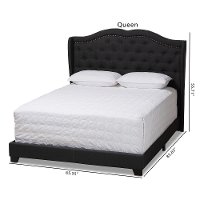 Contemporary Charcoal Gray Upholstered Full Bed - Lainey-8