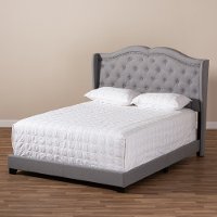 Contemporary Light Gray Upholstered Full Bed - Lainey-2