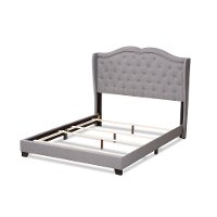 Contemporary Light Gray Upholstered Full Bed - Lainey-5