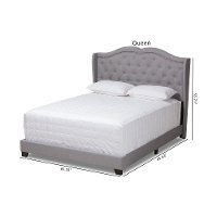Contemporary Light Gray Upholstered Full Bed - Lainey-8