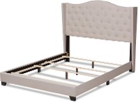 Contemporary Beige Upholstered Full Bed - Natasha-5
