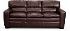 Contemporary Port Burgundy Leather Sofa - Leland