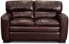 Contemporary Port Burgundy Leather Loveseat - Leland