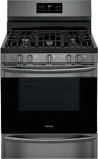GCRG3038AD Frigidaire Gallery 30 Inch Freestanding Gas Range - 5.6 cu. ft. Black Stainless Steel