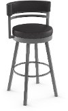 Black 30 Inch Upholstered Swivel Bar Stool - Ronny