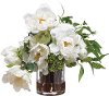 Faux White Peony and Ranunculus Arrangement in Cylinder Vase