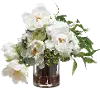 Faux White Peony and Ranunculus Arrangement in Cylinder Vase