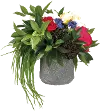 Multi Color Rose and Shikib Faux Arrangement in Pot