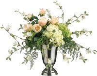 Pink and Green Hydrangea, Rose and Petunia Arrangement in Vase