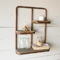 Copper Pipe and Wood Wall Shelf