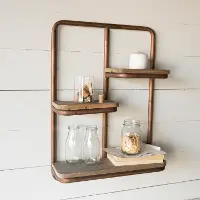 Copper Pipe and Wood Wall Shelf