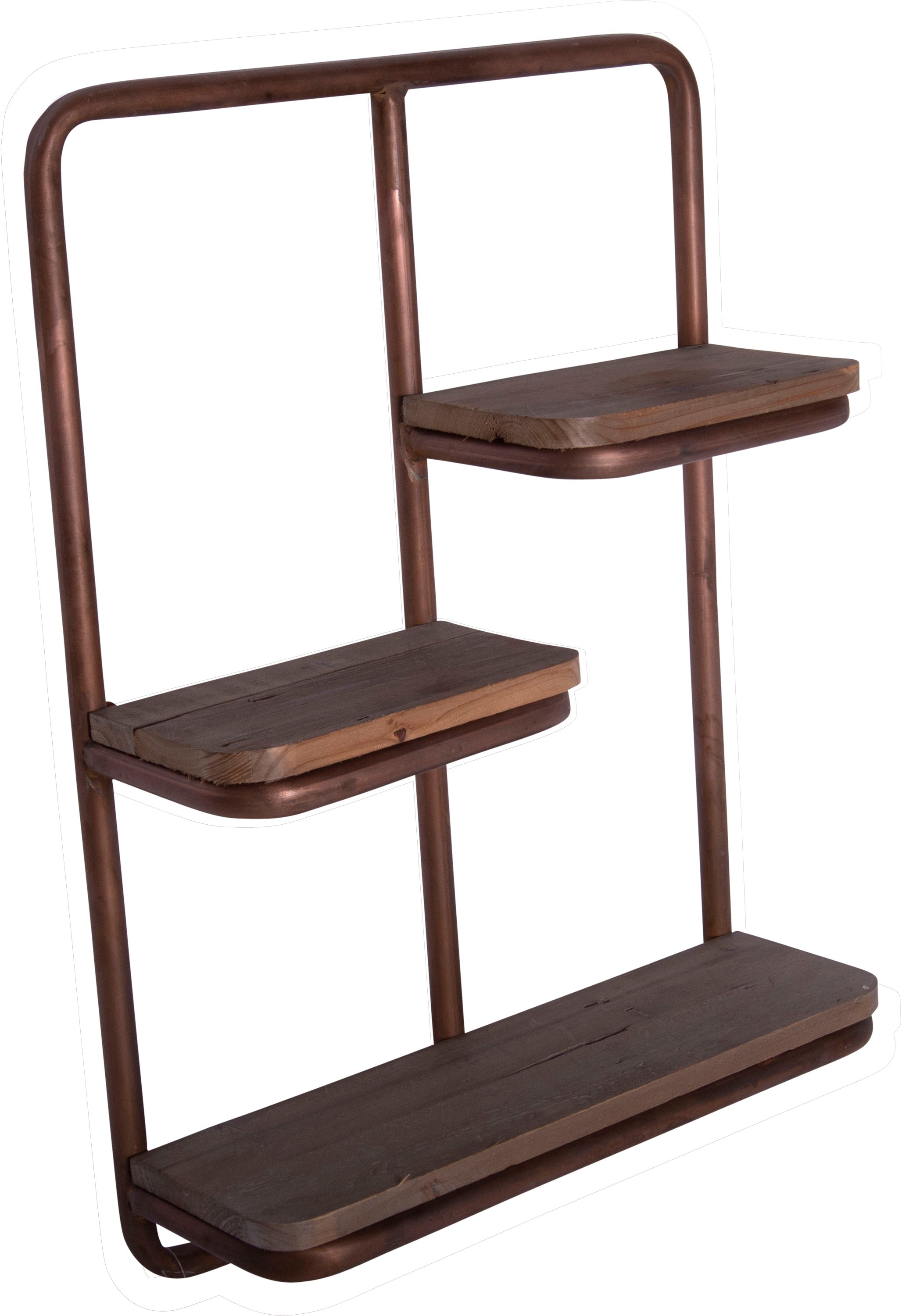 Copper Pipe and Wood Wall Shelf-2