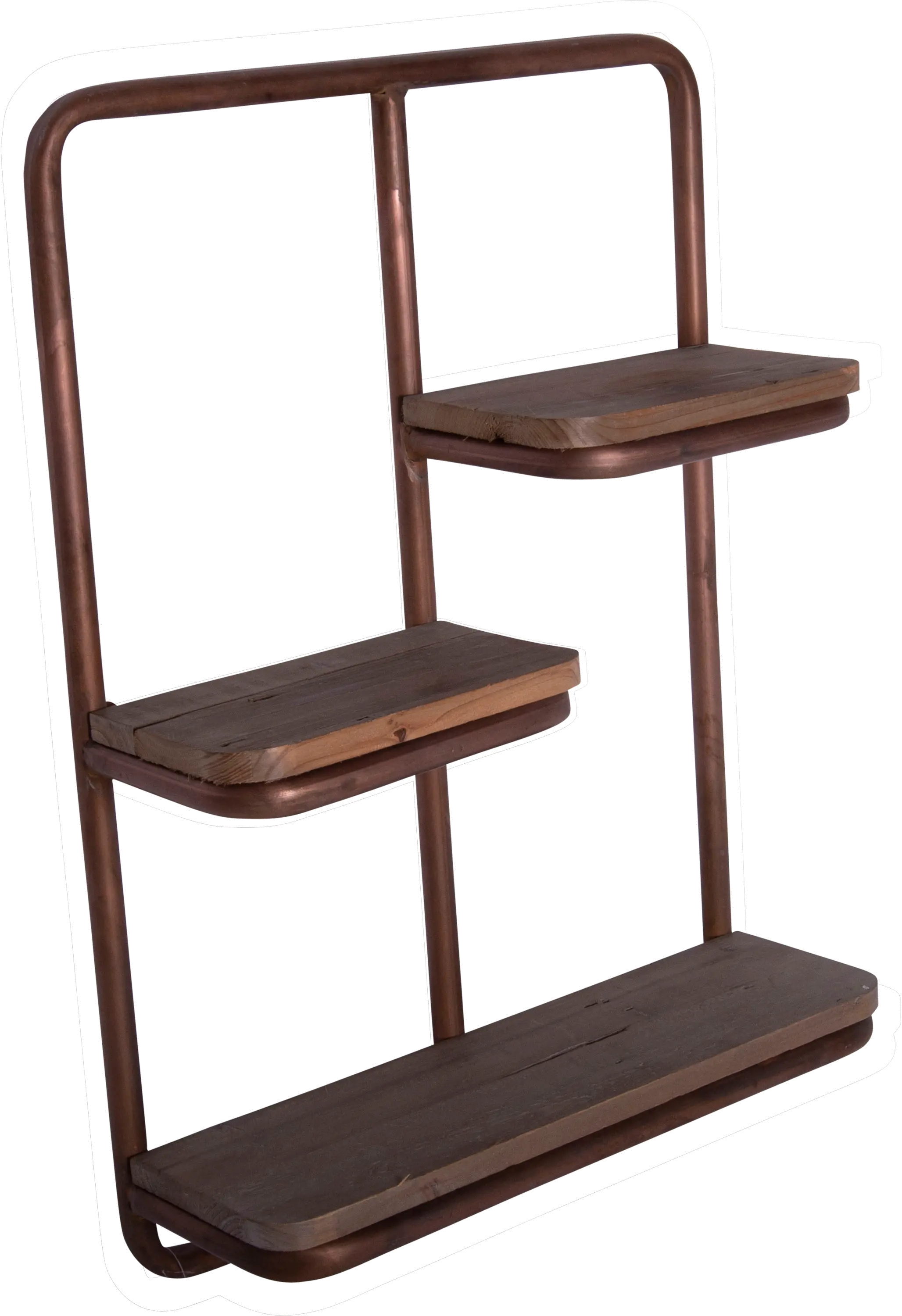 Copper Pipe and Wood Wall Shelf-2